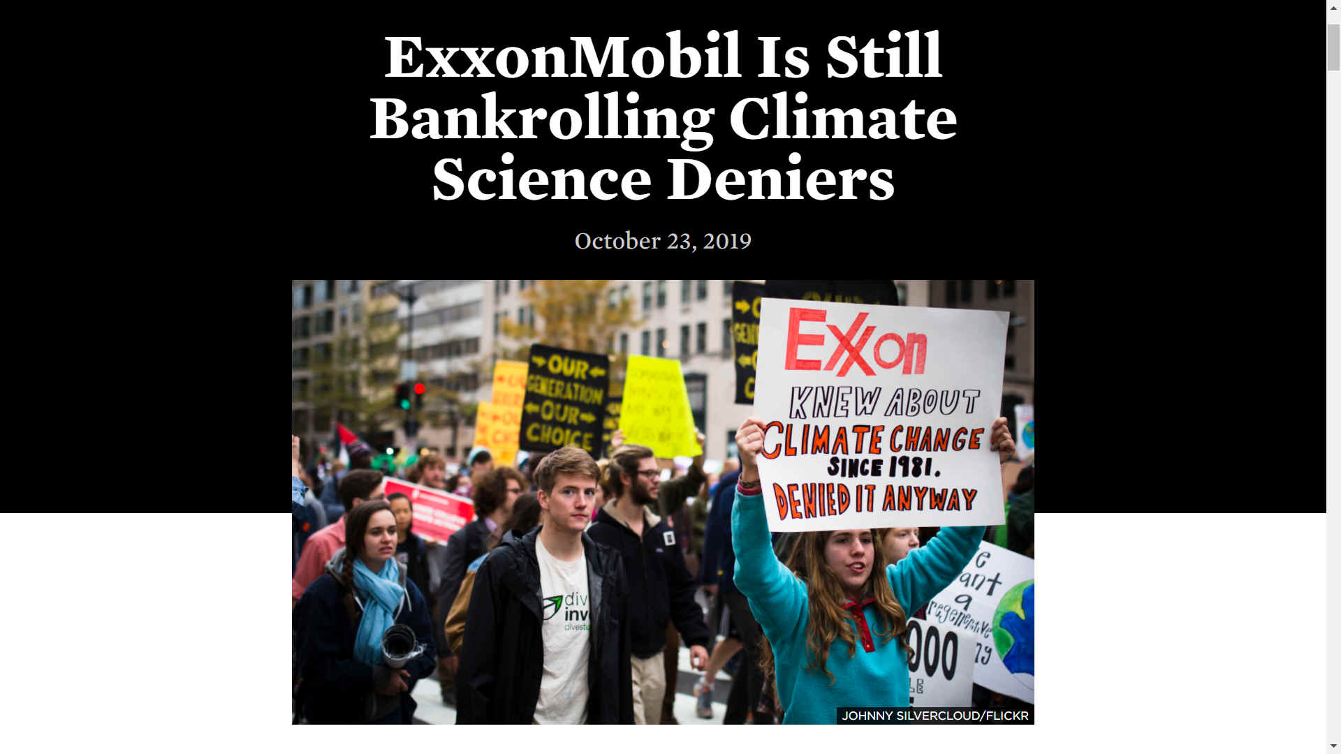 ExxonMobil knew about climate change in 1981, but did nothing about it, business as usual