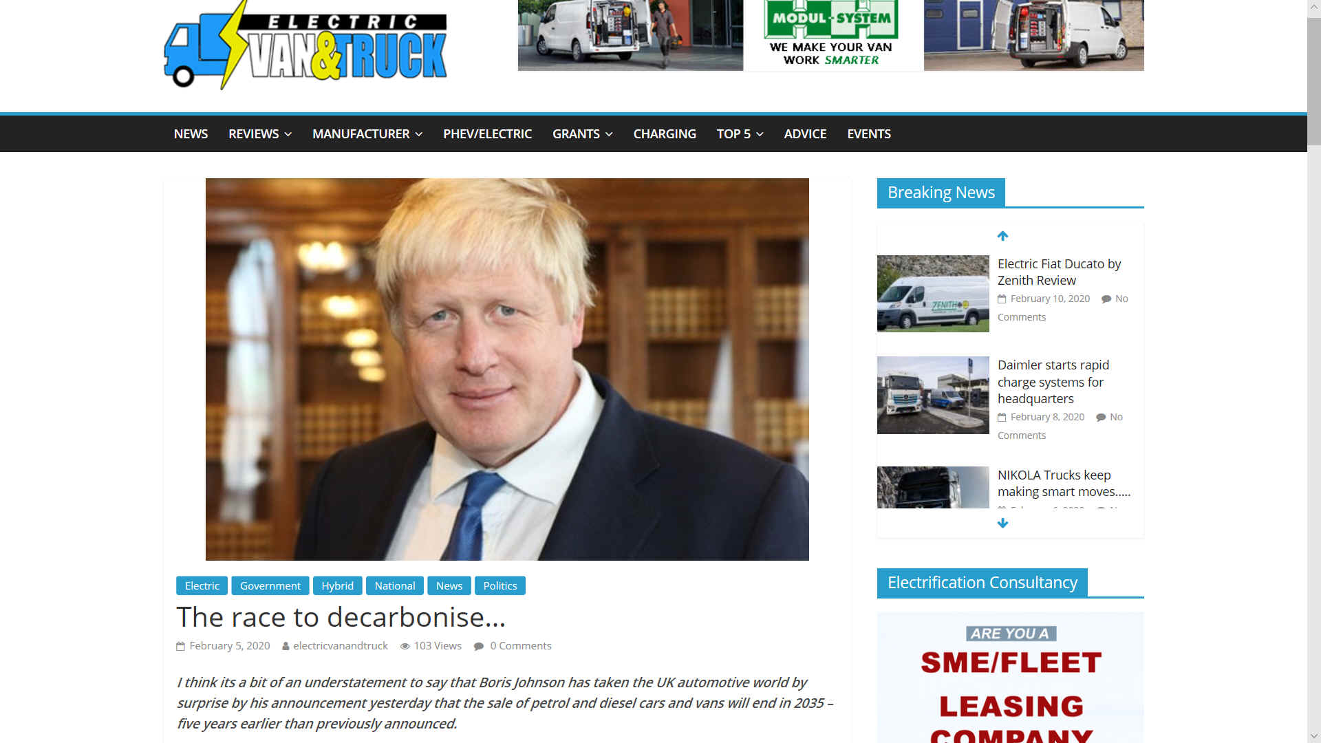 Boris Johnson is an electric vehicle advocate