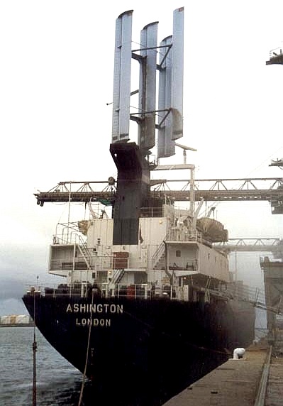 Ashington wind turbine assisted cargo vessel 1988