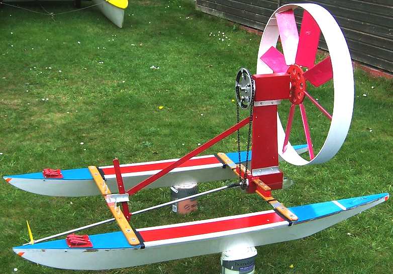 Peter Worsley's rotary sail wind turbine powered catamaran
