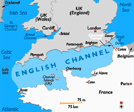 Map of The English Channel