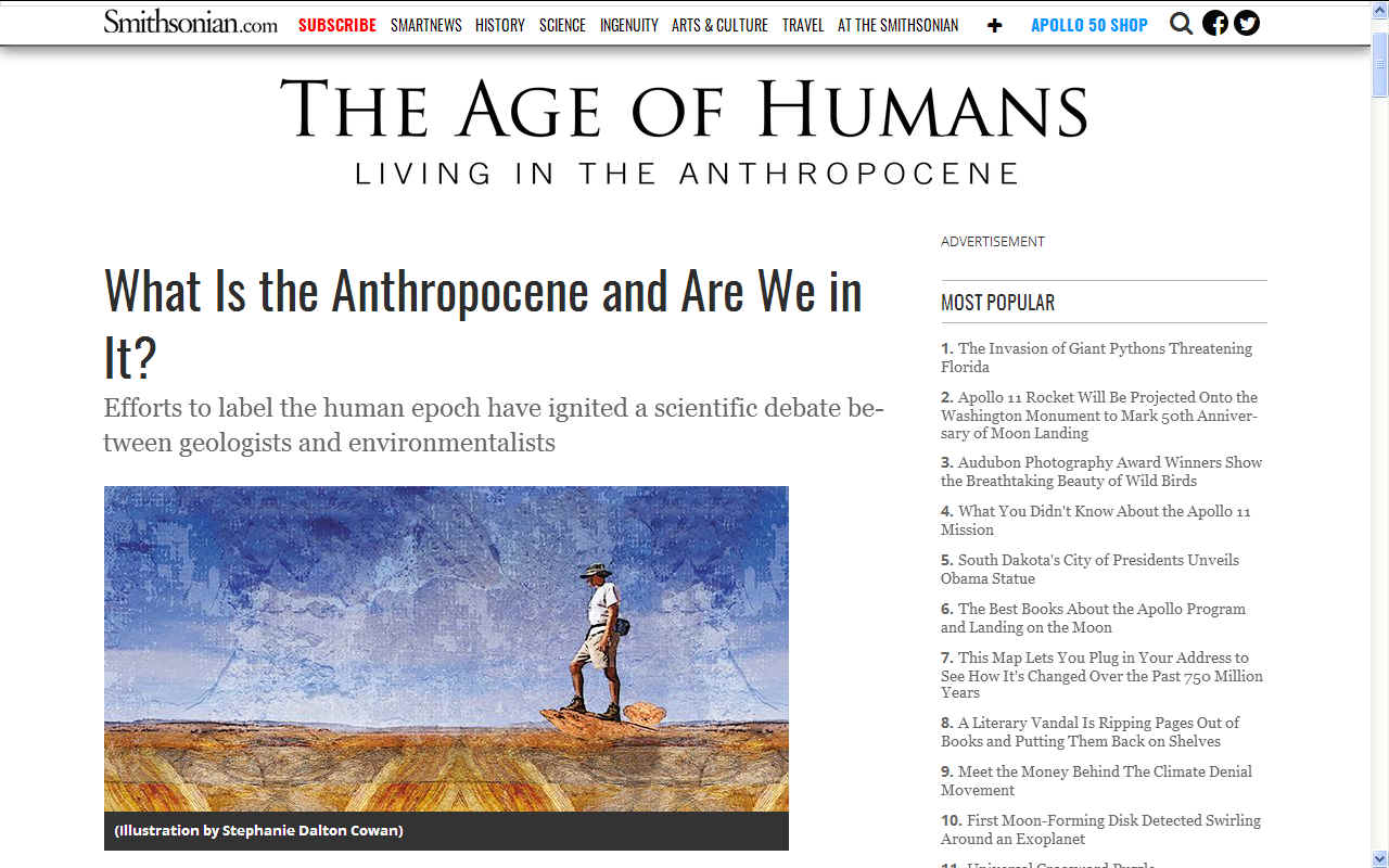 Living in the Anthropocene age of humans