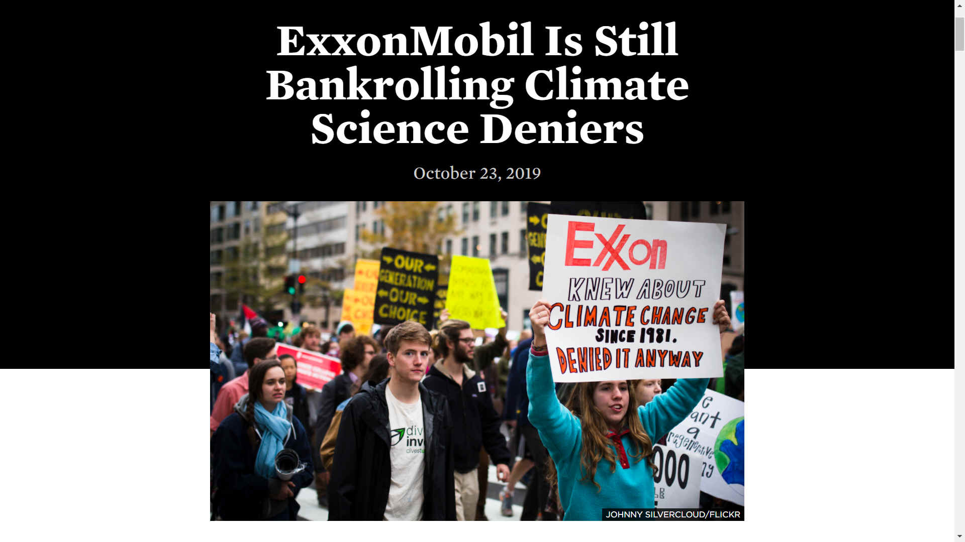 ExxonMobil knew about climate change in 1981, but did nothing about it, business as usual