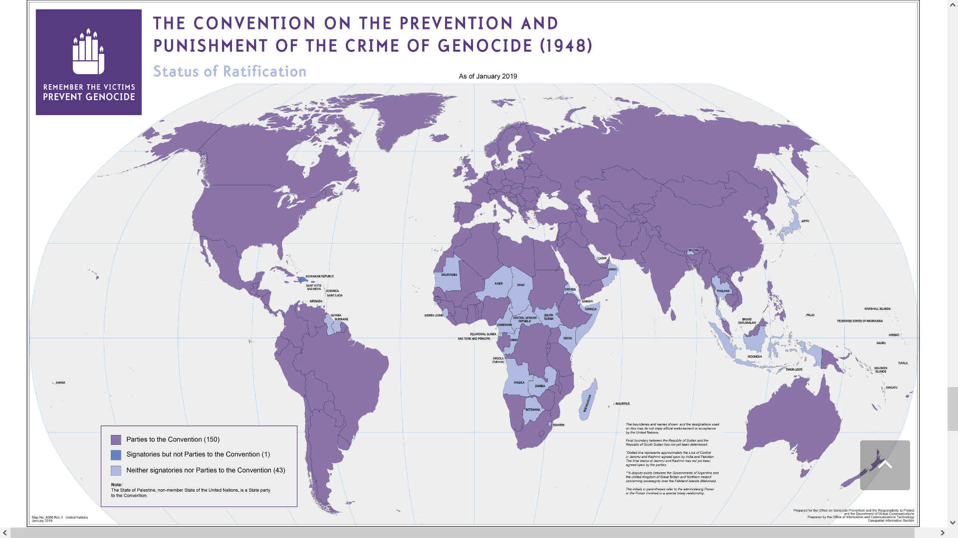 Genocide ratifiction map of the world