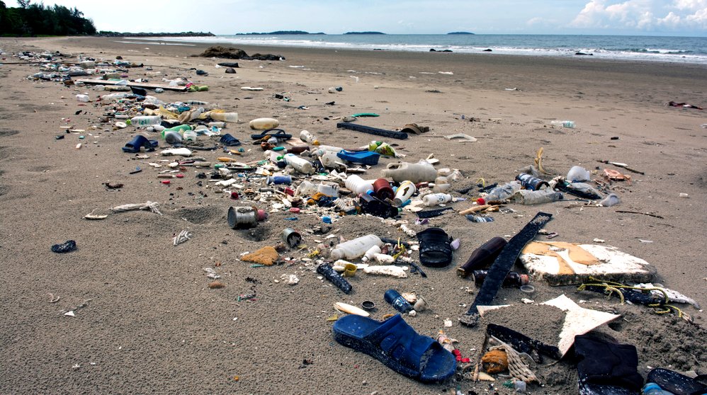 Beach plastic incoming tides of pollution